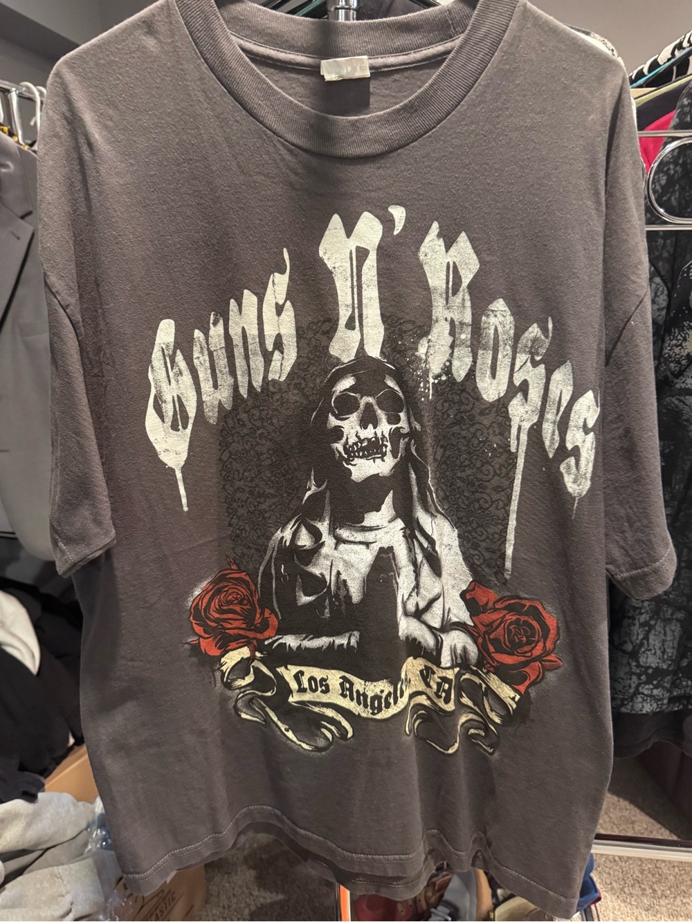 Alstyle Guns N Roses Tee with Red Rose Accents Sz XL